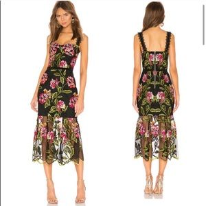 Bronx and Banco Cordelia Embroidered Midi Dress